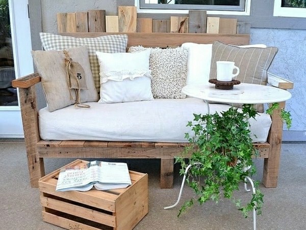 Sofa coffee table DIY wooden pallets furniture balcony