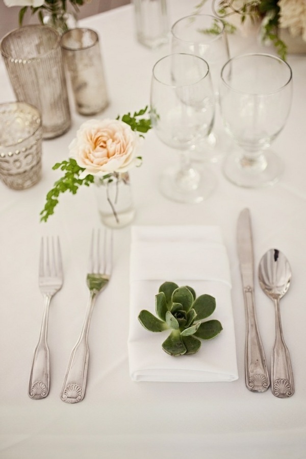 Table decoration evergreen plants roses