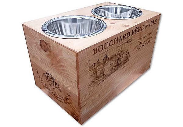 crate dog bowl two cups idea