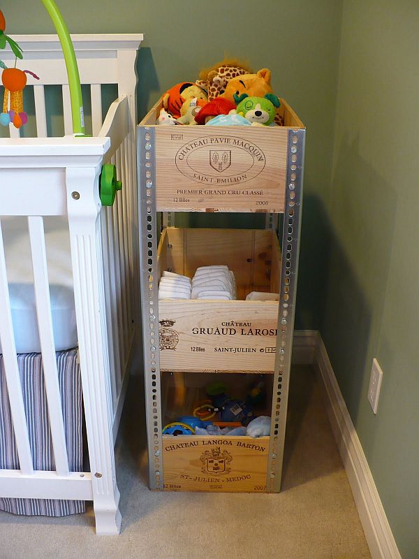 wine crates nursery toys storage 