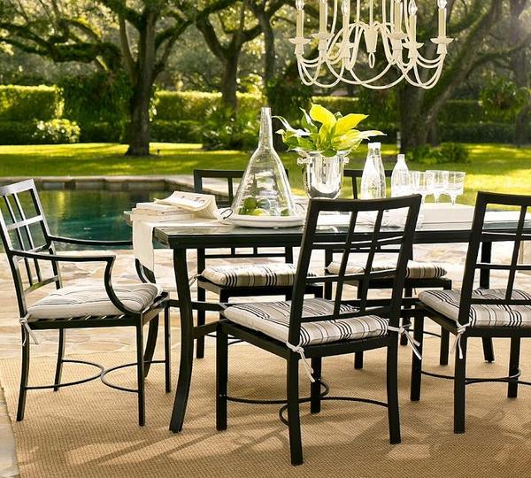 outdoor dining furniture metal furniture chairs seat cushion