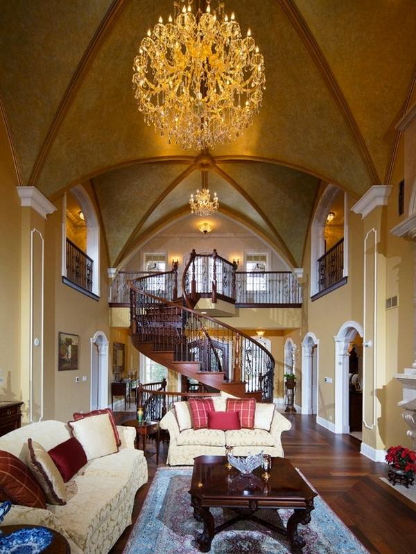 55 + unique cathedral and vaulted ceiling designs in living rooms