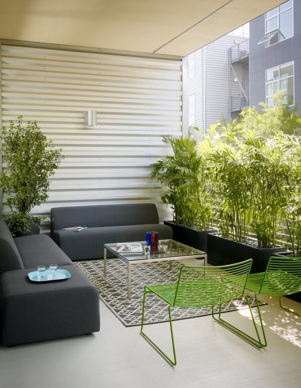 bamboo plant balcony planters privacy protection idea