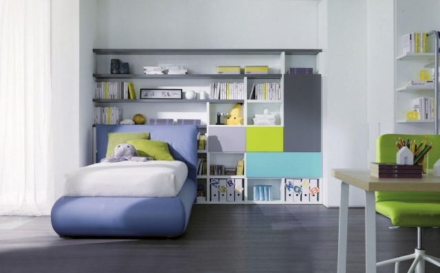 bedroom design for fresh colors blue green desk 