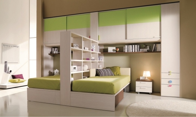 boys bedroom twin beds symmetric form light green