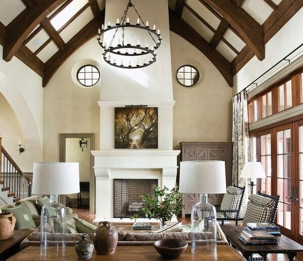 cathedral-ceiling-exposed-beams-dark-color