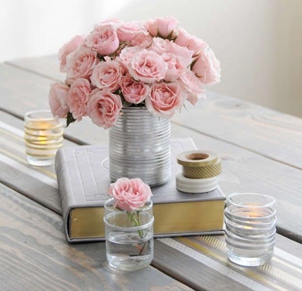 cheap easy DIY roses tea candles