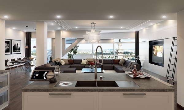 contemporary home interior design and modern technology