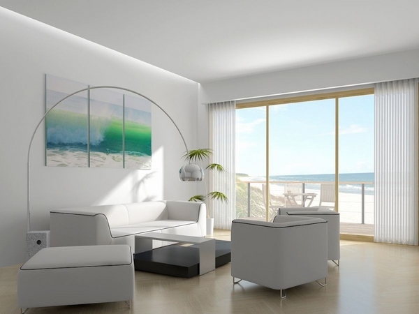 contemporary home interior design white color airy space
