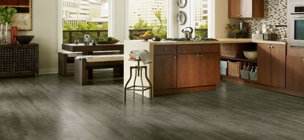 contemporary kitchen flooring gray