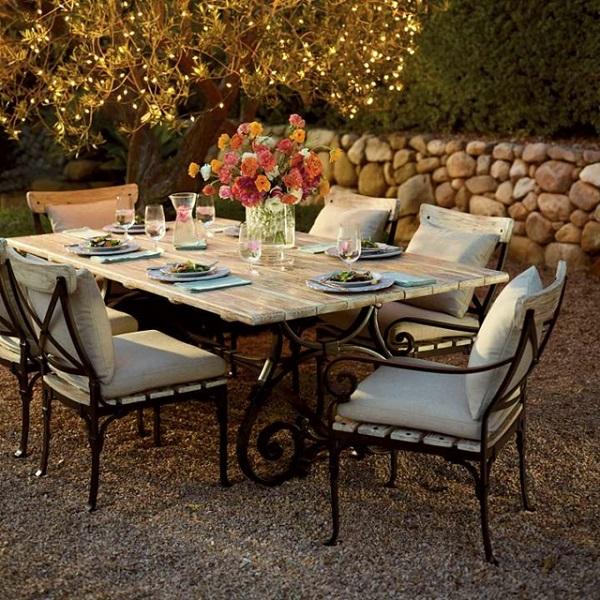 cozy sitting area elegant outdoor dining furniture metal chairs