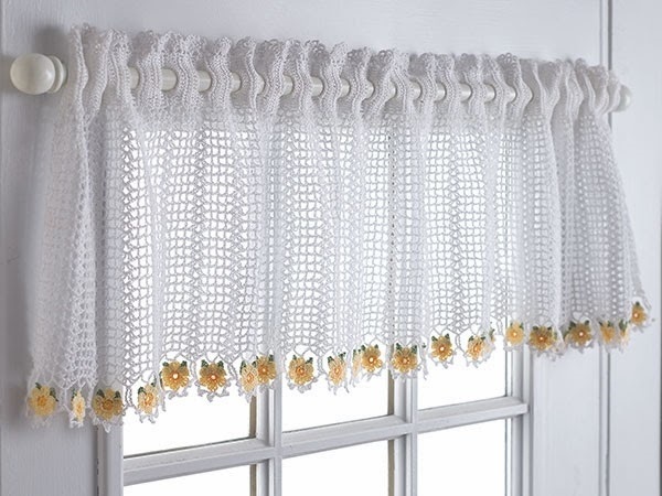 crochet for windows ideas kitchen window treatment