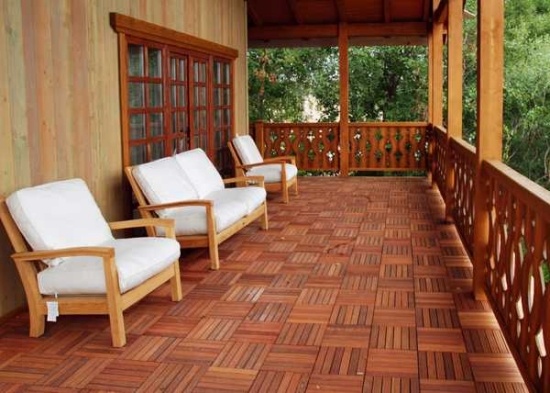 deck flooring wooden tiles lounge chair