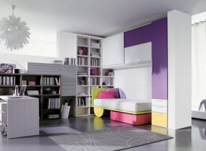 furniture-ideas-girls-room-cabinets-colorful-fronts-and-white-desk