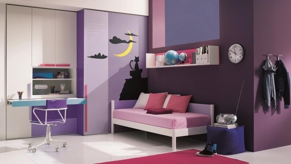 girl sofa bed wall decoration with wall stickers workplace