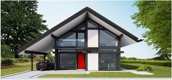 glass walls prefabricated house design