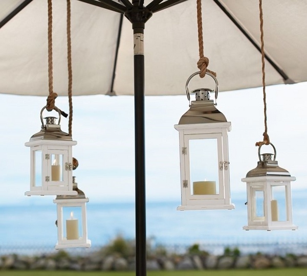 hanging lanterns white wood outdoor lighting ideas