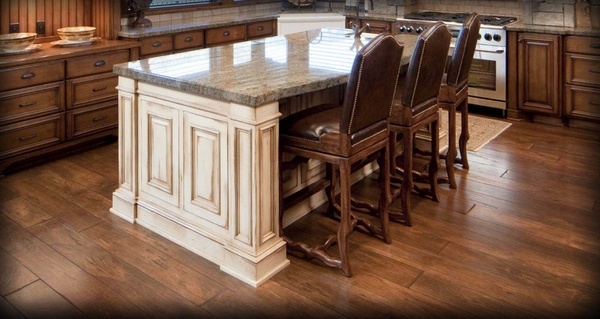 hardwood floor modern kitchen island marble top