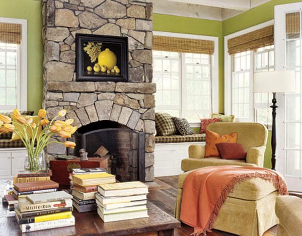 holiday home ideas natural stone living room
