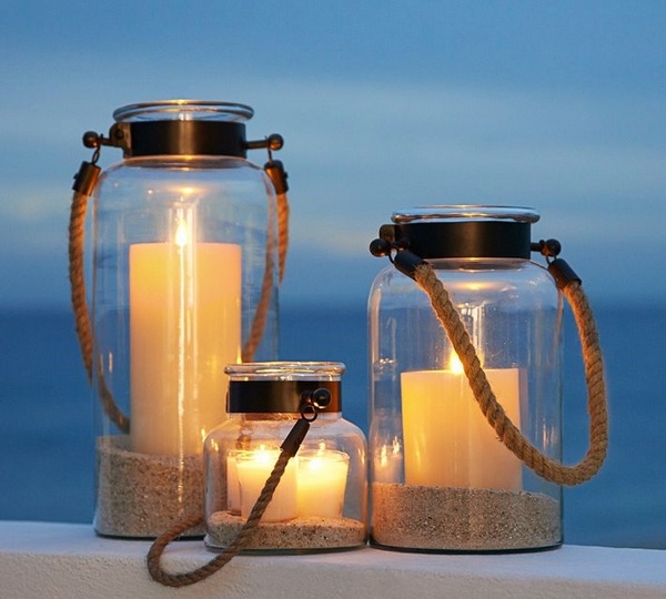 ideas exterior lighting lanterns sand led candles