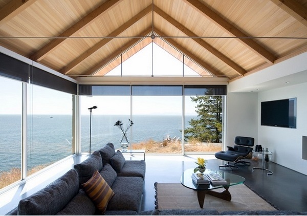 living room design ideas vaulted ceiling huge windows