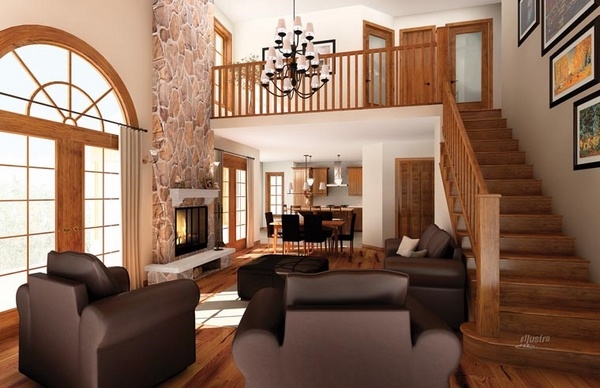 modern home interior design open floor plan natural materials