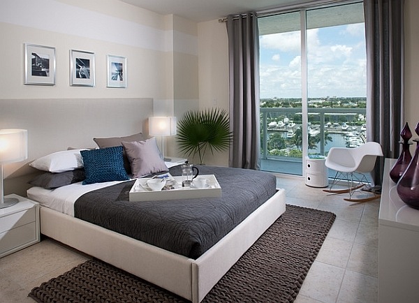 modern interior design elegant bedroom in neutral colors 