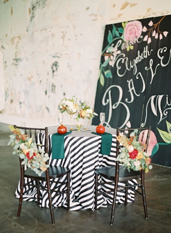 modern floral stripes tablecloth
