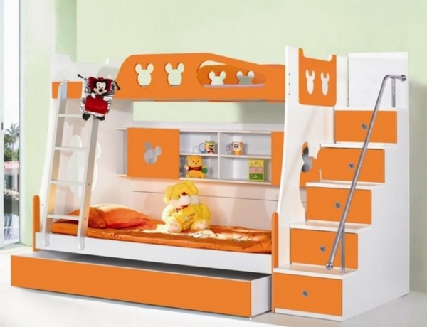 orange-white-kids-bunk-bed-with-stairs-white-flooring-beds-with-storage-space