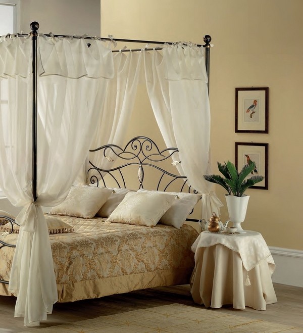 romantic four poster bed ornate headboard frame