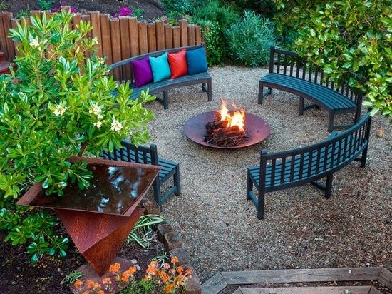 round-benches-fire-pit-design-garden