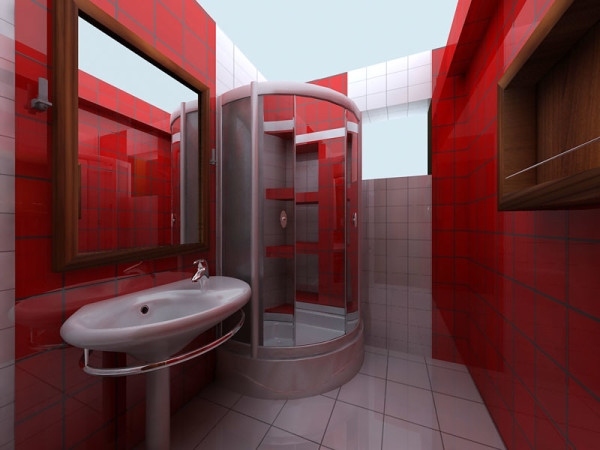  bathroom design ideas red tiles shower cabin