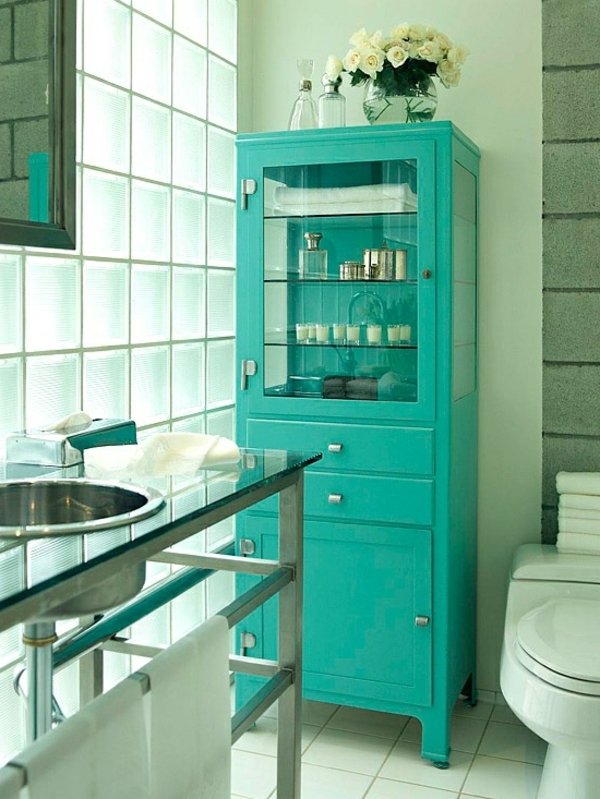 bathroom green cabinet