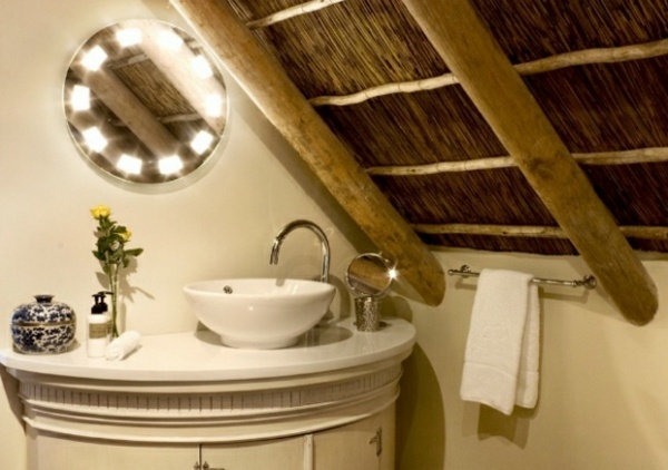  bathroom rustic style round mirror modern wash basin