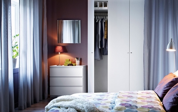 small bedroom modern furniture set IKEA wardrobe dresser