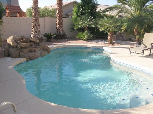 small patio outdoor swimming pool