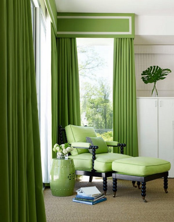 spectacular green living room decoration