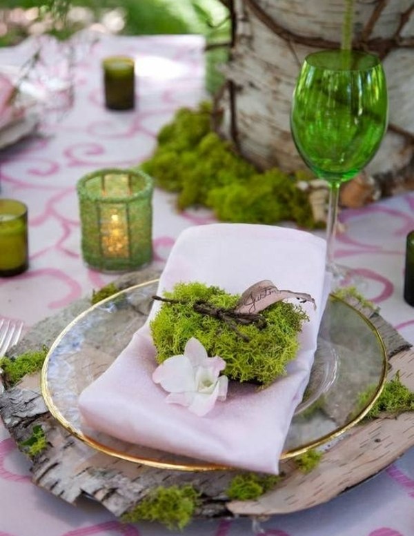 table decoration green moss green lanterns birthday celebration