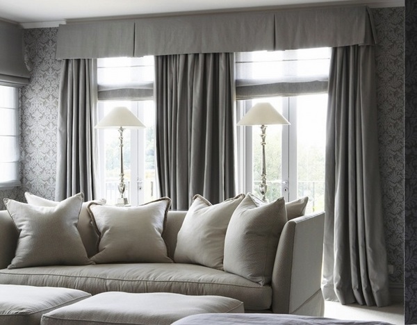 traditional window valance gray curtains living room design ideas