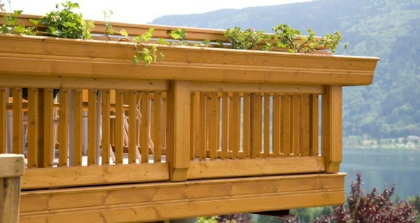 traditional wooden balcony railings country house