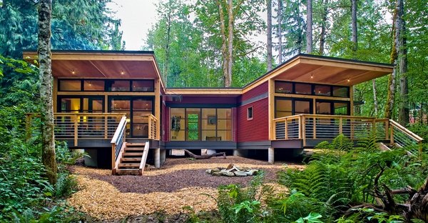 twin prefab modular house forest house ideas