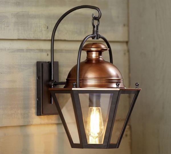 vintage exterior wall light copper bulb