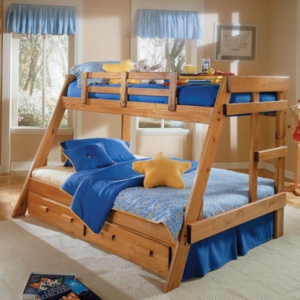 wooden design twin over full bunk bed teen room ideas
