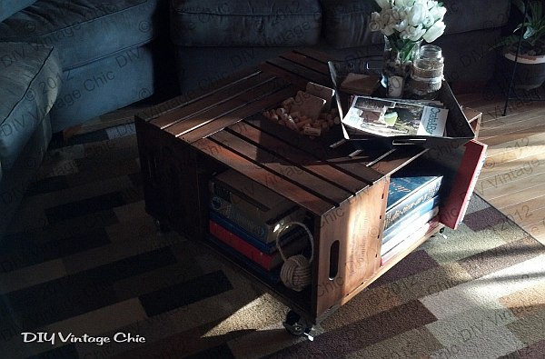 wine crate coffee table living room