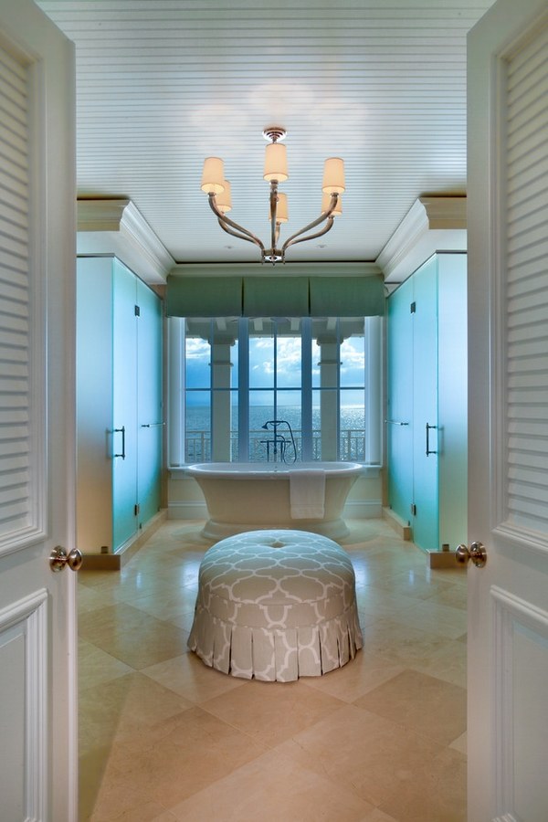 Bathroom ceiling free standing tub