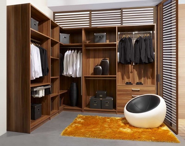 closet-organizers-systems-Ikea-orange-rug-modern-chair