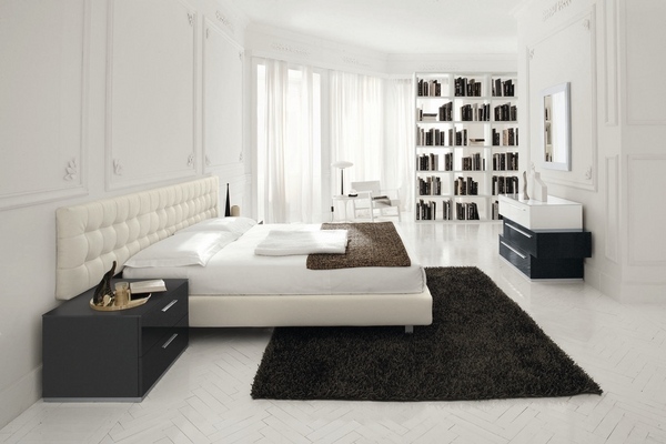Contemporary-bedroom-design-black-and-white-tufted-headboard-idea