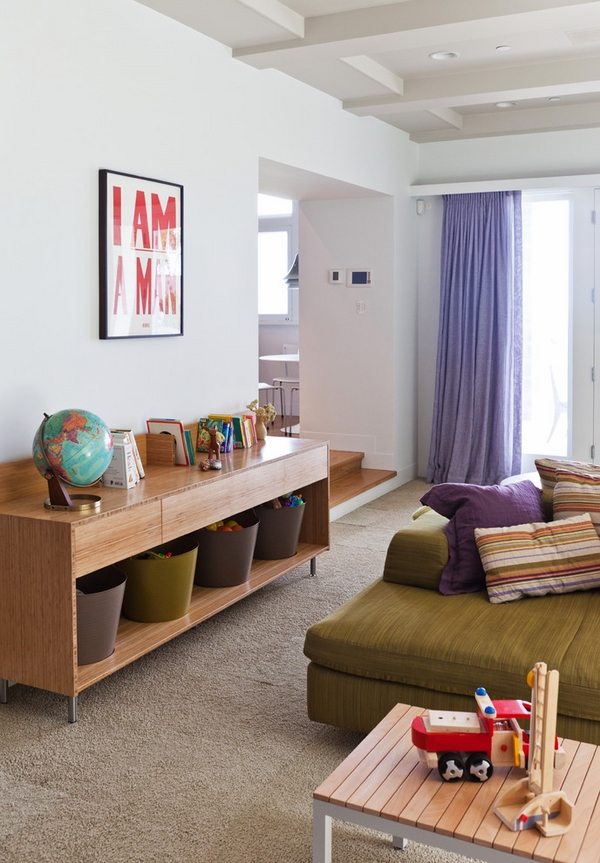 Contemporary-credenza-cabinet open storage shelf living room space saving furniture ideas