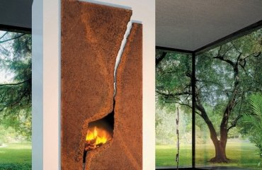 Contemporary-fireplace-surround-rusted-steel-contemporary-living-room