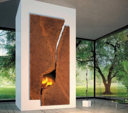 Contemporary-fireplace-surround-rusted-steel-contemporary-living-room